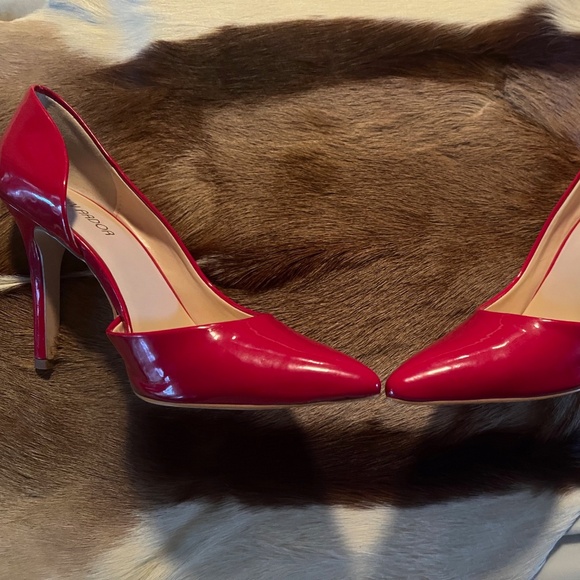 JENN ARDOR Red Stiletto 4" Heel Pumps W/ Classic Closed Toe & Open Side--SZ 8.5 - Picture 2 of 9